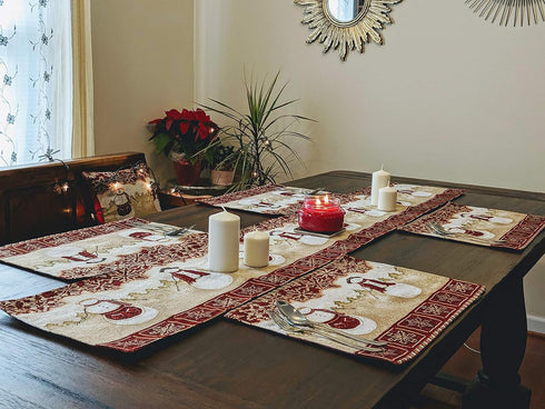 Tache Home Fashion Mrs. Snowman Tapestry Table Runner, 13x54...