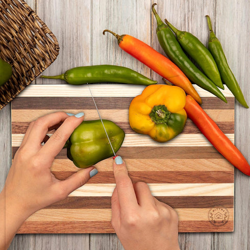 Mini Wood Cutting Board, Small Rustic Serving Board, Multi Wood Cheese Board, Great Kitchen Accessories and Gift, Multi Color/Hardwood Edge Grain ...