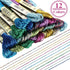WILLBOND 24 Pcs Metallic Embroidery Floss Cotton Stitch Embroidery Thread Skein Threads Glitter Embroidery Thread Cross Stitch Thread for Friendsh...