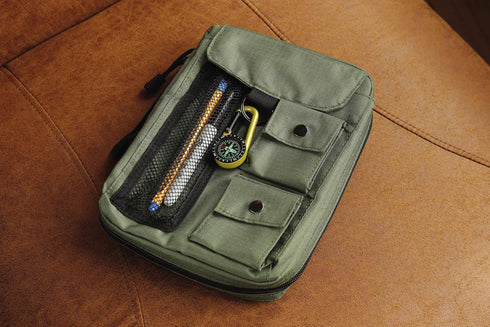 Compass Bible Cover, Zippered, with Handle, Nylon, Green, Medium...