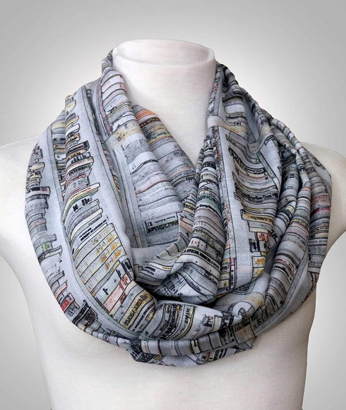 Book infinity scarf Library Bookshelves womens literary gifts nerdy bookworm book lover...
