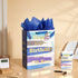 13" Large Happy Birthday Gift Bag with Card and Tissue Paper (Blue)...