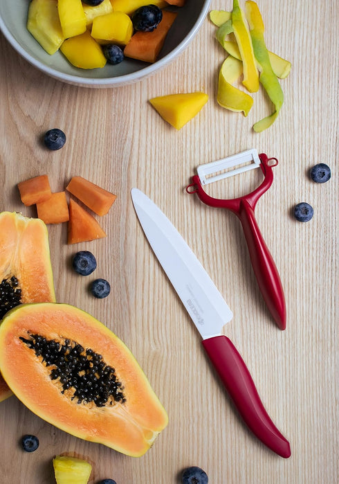 Kyocera Advanced Ceramic Horizontal Y Peeler, Red...
