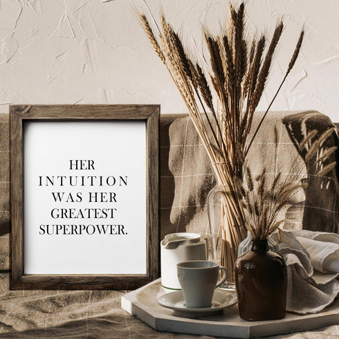 Posterizer 1 pcs-Her intuition was her greatest superpower quote-Inspirational Women's Art-Gifts for Women-Gift for Moms-Living Room Bedroom decor...