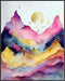 Posterizer 1 pcs-colorful mountains and the sun surreal scene-Abstract & Modern Art-Landscape & Nature Art-Gift for Nature, Surfers and Beach Love...