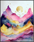 Posterizer 1 pcs-colorful mountains and the sun surreal scene-Abstract & Modern Art-Landscape & Nature Art-Gift for Nature, Surfers and Beach Love...