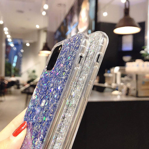 for iPhone 12 Case and iPhone 12 Pro Case Gel Clear Glitter Sparkle Bling Women Girls Cases Cute Rubber Slim Soft Silicone TPU Shockproof Drop Pho...