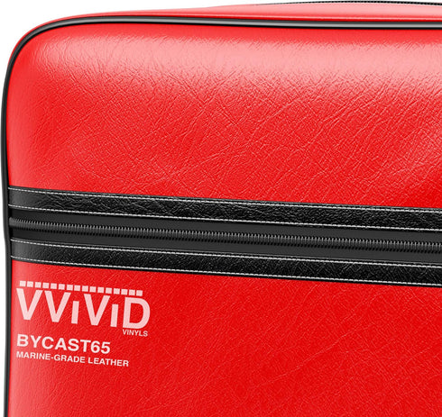 VViViD Red Weatherproof Faux Leather Finish Marine Vinyl Fabric (1.5ft x 54")...