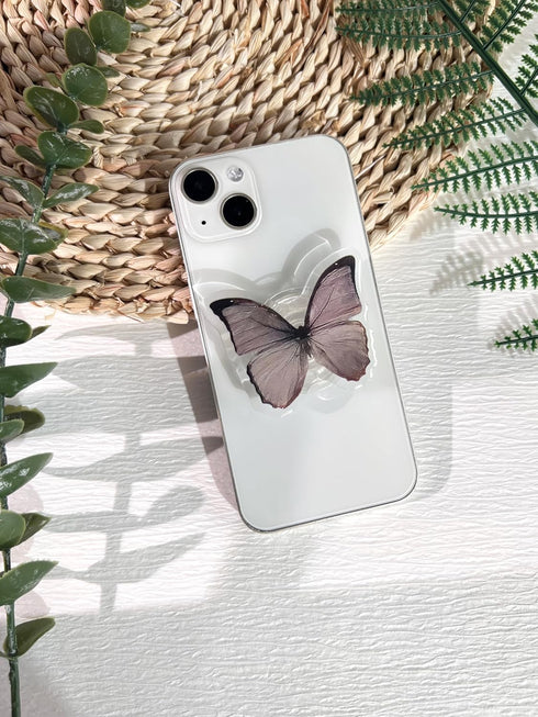 Green Nature Butterfly Phone Grip Stand, Cute Butterfly Cell Phone Holder,Collapsible Phone Charms Accessory,Expanding Kickstand Phone Grip with I...