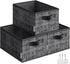 SONGMICS Storage Baskets, Set of 3 Fabric Storage Bins, 11.8 x 7.9 x 5.9 Inches, Foldable Closet Organizer for Shelves, 2 Handles, Label Holders, ...