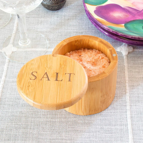 Totally Bamboo Salt Cellar – Wooden Salt Box with Magnetic Lid for Countertop Storage, 6 oz Capacity...
