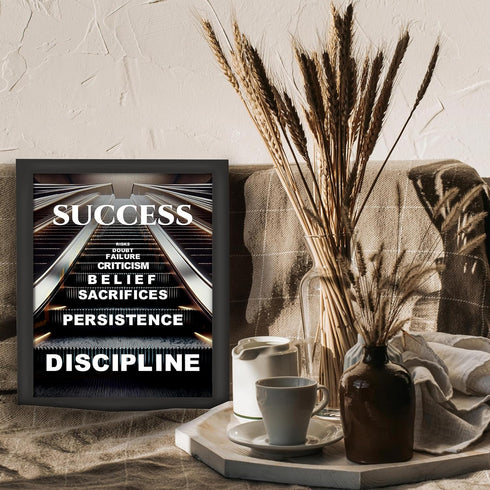 Posterizer 1 pcs-Achieving Success-encouraging reminders-Motivational & Inspirational Art-Workplace & Office Art-Decor for Home & Office- UNFRAMED...