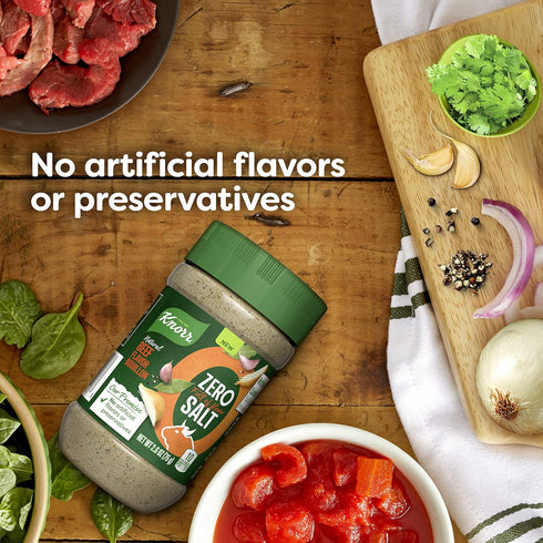 Knorr Zero Salt Powder Bouillon For Sauces, Gravies And Soups, Natural Beef Flavor Bouillon With No Artificial Flavors Or Preservatives 2.6oz...