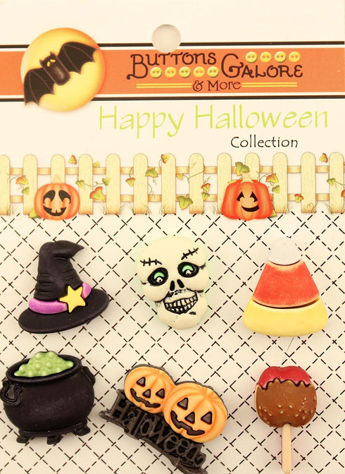 Buttons Galore Happy Halloween Buttons-Set of 6 Cards...