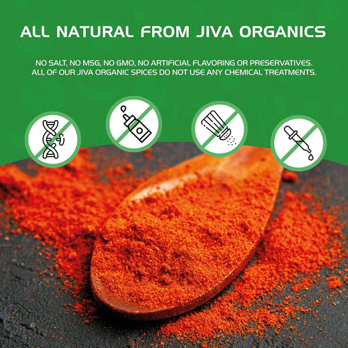 Jiva Organics Organic Red Chili Powder 7 ounce Bag - Extra Hot, Ground Indian Chillies, 100% Natural & Non-GMO...
