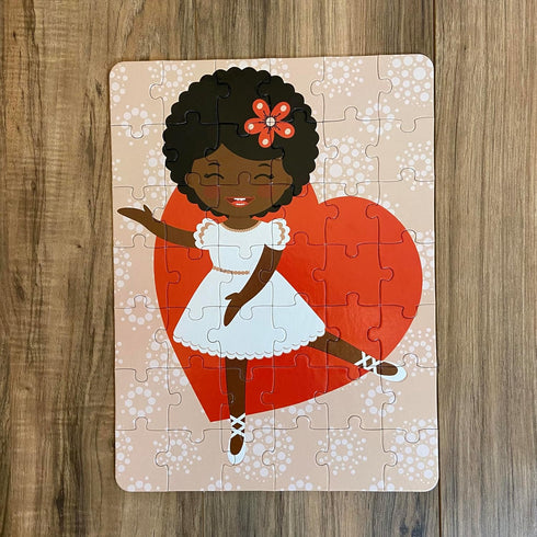 Ballerina Love Jigsaw Puzzle, 10.5in x 14in, 42 Pieces, Age 5+, Ages 5-7, Black Ballerina Puzzle, African American Ballerina, Black Princess Puzzl...