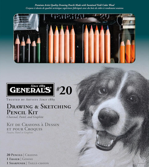 General Pencil Classic Sketching & Drawing Kit DrawingSketchingKitDeluePencil, 1 Count (Pack of 1), Assorted...