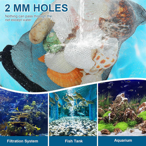10Pcs Media Bags for Aquarium Fine Mesh Bag Aquarium Filter Media Bags with Plastic Zipper Suitable for Activated Carbon, Filter Stones, Ceramic R...