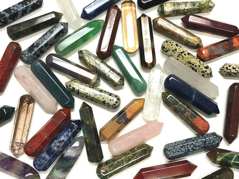 60MM All Natural Gemstone Crystal 2"+ Wand and Velvet Pouch (Smoky Quartz)...
