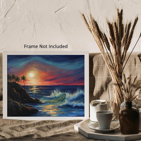 Posterizer 1 pcs- beach and the sea-abstract art 13-Landscape & Nature Art-Floral Botanical Art- Decor for Home & Office- unframed wall art...