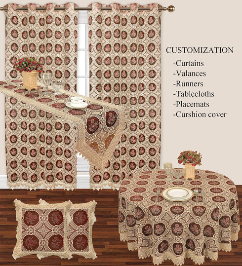 Simhomsen Burgundy Lace Table Runner 16 × 108 Inch Long...