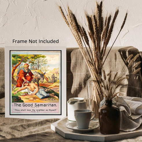 Posterizer 1 pcs-The good Samaritan poster-Religious Posters-Gifts for Christians -Decor for Church, Sunday School Classroom- unframed wall art...