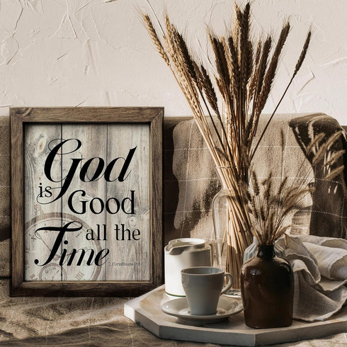 Posterizer 1 pcs-God Is Good All the Time Rustic Bible Verse-Religious Posters-Gifts for Christians - Decor for Home & Office- UNFRAMED Wall Art...
