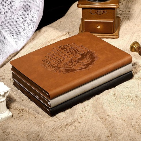 Leather Journal for Men Soft Cover 256 Pages Notebook Lined Journals for Writing A5 Lion Journaling Notebooks Vintage Inspirational Diary, 5.7" x ...