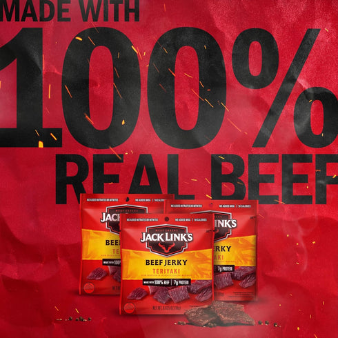 Jack Link's Beef Jerky, Teriyaki, Half Pounder Large Jerky Bag - Flavorful Meat Snack, Ready to Eat Protein Snacks with 11g of Protein per Serving...