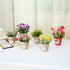LUEUR Set of 6 Potted Artificial Flowers Fake Flowers with Vase Faux Flowers in Pot, Spring Decor for Home Office Floral Arrangement for Table Din...