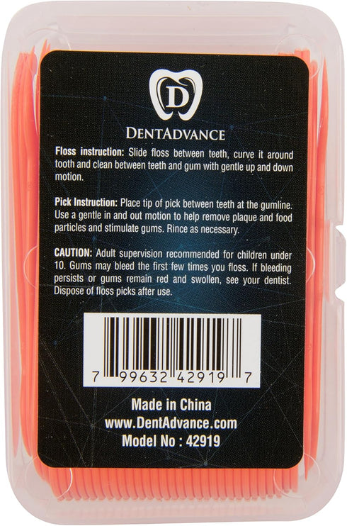 Original Dental Floss Picks - Easy Reach Back Teeth | Tooth Flossers |Orange, Unflavored, 70 ct, w/Travel Case...