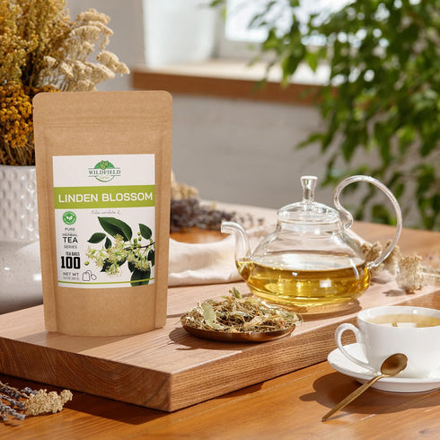 100 Linden Tea Dried Linden Flower Tea Herbal (Tilia cordata) - 100 Count 1.5g Tea Bags Linden Flowers Tea Herb Lipa...