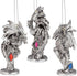 Design Toscano 3 Dragons of The Amesbury Holiday Gemstone Ornament Set, Silver,Christmas...