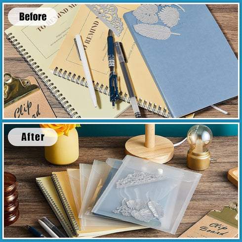 30 Pieces Large Stamp and Die Storage Pockets Clear Die Storage Envelopes Scrapbooking Storage Cutting Dies Stencil Organizer Holder Album Embossi...