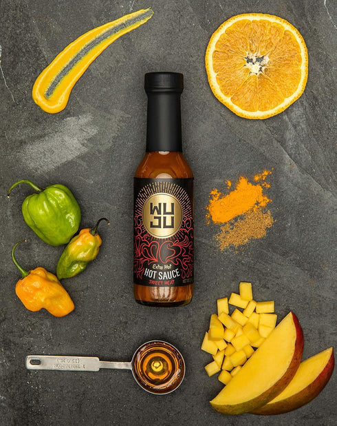 WUJU Extra Hot Sauce - Agave Based Hot Pepper Sauce - All-Natural Habanero Hot Sauce With Diverse Ingredients - Gourmet Hot Sauce - Hot Hot Sauce,...