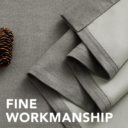 H.VERSAILTEX Linen Blackout Curtain 84 Inches Long for Bedroom/Living Room Thermal Insulated Grommet Linen Curtain Drapes Primitive Textured Burla...