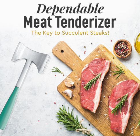 Zulay Professional Meat Tenderizer Tool - Dual Sided Meat Mallet Pounder With Comfort Grip Handle - Heavy Duty Meat Hammer Tenderizer - Meat Tende...