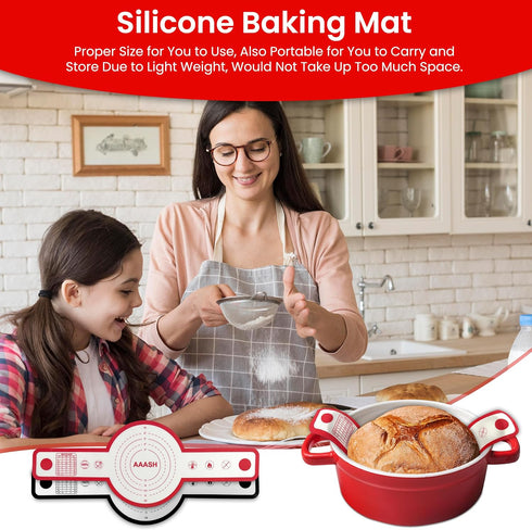Non-Stick Silicone Bread Sling Oven Liners - Set of 2, Reusable and Easy to Clean, Includes Long Handles for Conveniently Transferring Sourdough B...