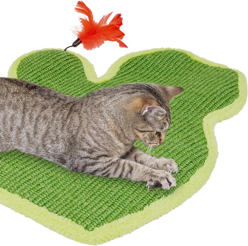 Kitty City Premium Catnip Sisal Scratch Pad, Cat Cactus with Toy Design, Natural Cat Training Scratch Play Pad, Large...