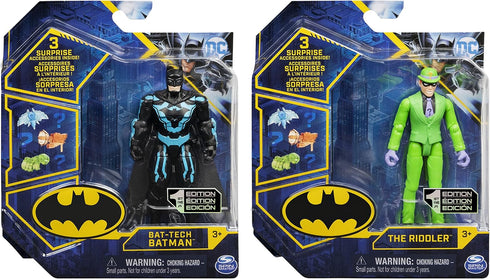 DC Comics Batman 4-inch Batman and The Riddler Action Figures with 6 Mystery Accessories, Kids Toys for Boys Aged 3 and up...