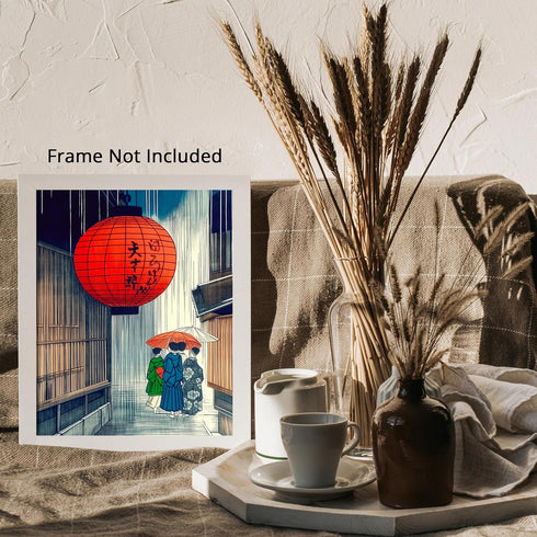 Posterizer 1 pcs-rainy evening scene in a traditional Japanese street 2-Collectibles & Fine Art-Vintage Art- Gift for Men Women Entrepreneur Teens...