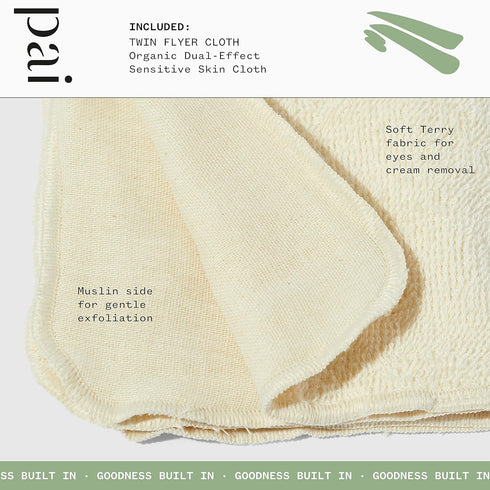 Pai Skincare - The Twin Flyer Organic Dual-Effect Face Cloth | Natural, Vegan, Sensitive Skincare (3 Pack)...