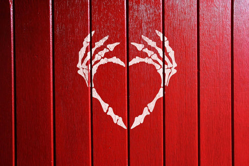 Reusable Skeleton Hands Heart Stencil 11" x 8.5" - Custom Gothic Design for Unique Crafts...