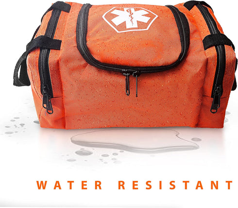 ASA TECHMED First Aid Responder EMS Emergency Medical Trauma Bag EMT, Fire Fighter, Police Officer, Paramedics, Nurse, Orange...