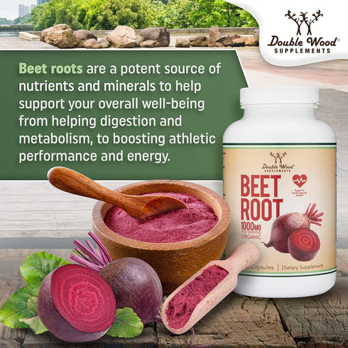 Beet Root Powder Capsules (Organic and Vegan) (210 Count, 1,000mg Per Serving) - Super Food from Beets with High Nitrate for Overall Health Suppor...