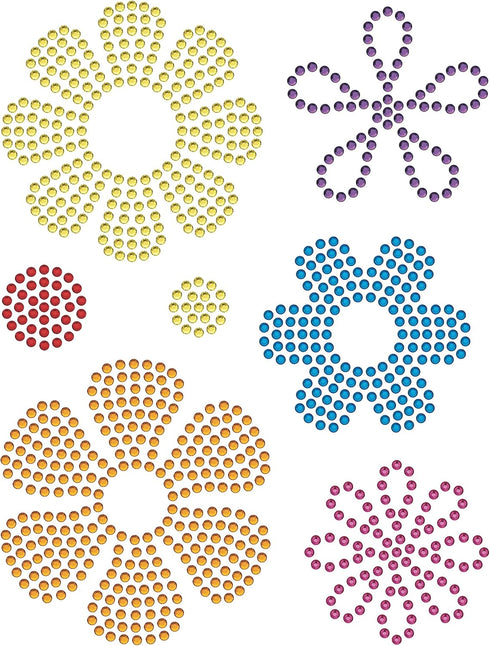 Rhinestone Genie Flowers 001 Magnetic Rhinestone Template, Black...