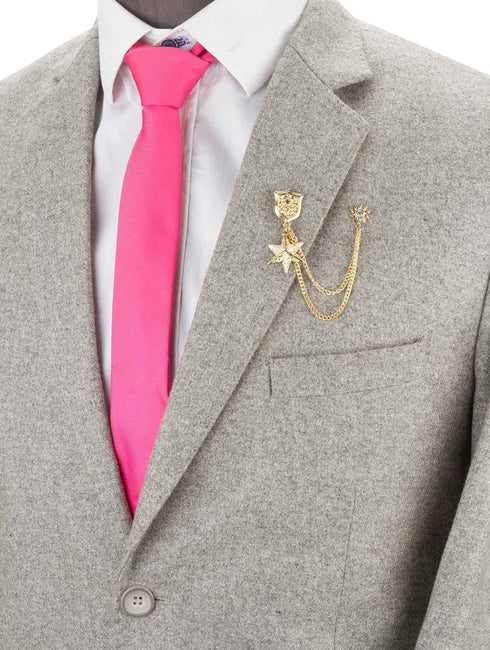 Knighthood Engraved Golden Shield with Hanging Star Lapel Pin Badge Coat Suit Wedding Gift Party Shirt Collar Accessories Brooch for Men...