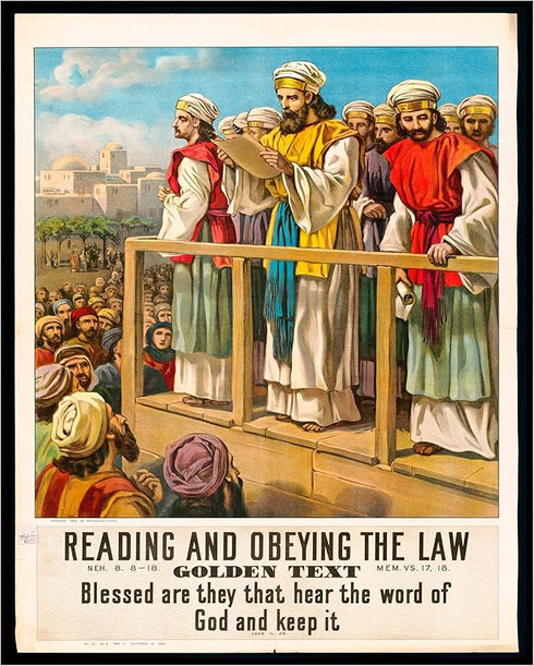 Posterizer 1 pcs-Reading and obeying the law poster-Religious Posters-Gifts for Christians -Decor for Church, Sunday School Classroom- unframed wa...