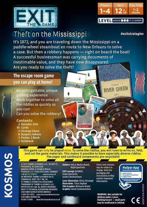 EXIT: Theft on The Mississippi | Escape Room Game in a Box| EXIT: The Game – A Kosmos Game | Family – Friendly, Card-Based at-Home Escape Room Exp...