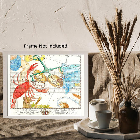 Posterizer 1 pcs-1750 star chart of the constellations Libra Cancer-Astrology & Zodiac Art-Astronomy & Celestial Art-Gift for Steampunk and Astrol...